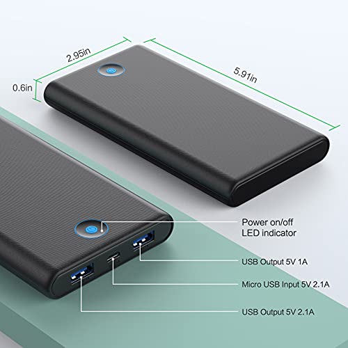FOCHEW Portable Charger, 2-Pack 20000mAh Power Bank Ultra Slim Fast Charging External Battery Pack with Dual USB Outputs Compatible with iPhone 13/12 Pro/12/11/XR/X, Samsung S20, Tablet etc. | The Storepaperoomates Retail Market - Fast Affordable Shopping