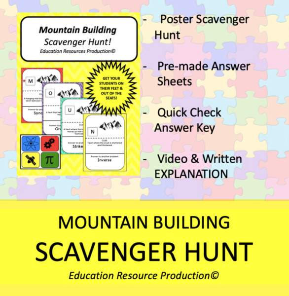Mountain Building Scavenger Hunt Activity