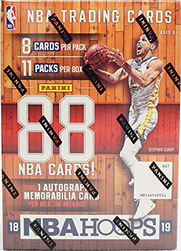 2018-19 Panini NBA HOOPS Factory Sealed Basketball Box w/88 Cards (1 Autograph or Memorabilia Card Per Box) – Look for LUKA DONCIC Rookie Cards and Autograph Cards