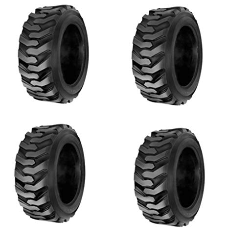 (4-Tires) HORSESHOE 12-16.5 14 PLY Skid Steer Loader Tubeless Tire w/Rim-Guard Heavy Duty G Load 12×16.5 305/70-16.5 NHS SKS1 L2/G2 T168