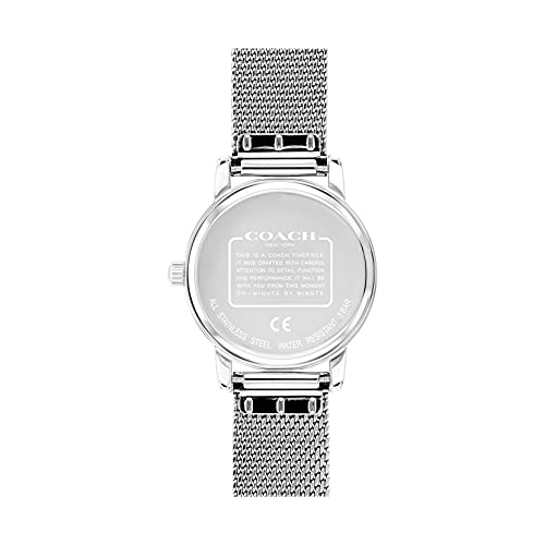 Coach Grand Silver Stainless Steel Mesh Band Silver Glitz Dial Watch | The Storepaperoomates Retail Market - Fast Affordable Shopping