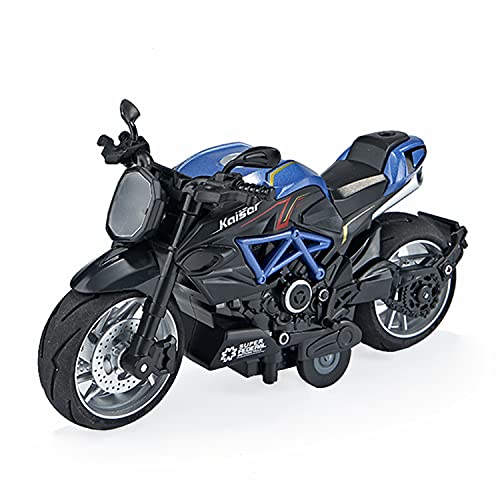 Gilumza Pull Back Motorcycle Toys, Pullback Gift with Music Light, Classic Retro Motorcycles Toy for Boys Kids Age Over 3 4 5 6 7 8 Year Old (Blue)