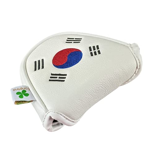 Foretra – Korea Flag – Golf Putter Headcover Quality PU Leather Magnetic Closure for Mallet Style Putters Scotty Cameron Odyssey Taylormade Ping