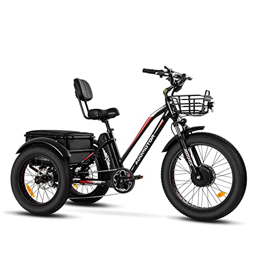 ADDMOTOR Motan Electric Trike, 3 Wheel Electric Bicycle with 750W Motor 48V 20Ah Samsung Lithium Battery UL Certified, M-350 A 24″ E Trike Electric Tricycle for Adults with Suspension Fork(Black)