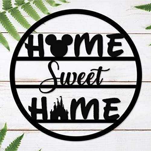 signatives Home Sweet Home Metal Sign-Disney Metal Sign-Housewarming Gift Disney Mickey-Disney Castle-Funny Welcome Sign-Family Sign-Home Decor-Front Door Sign-Gift for Mom