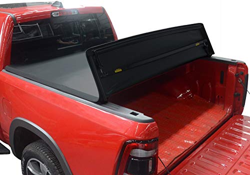 KSCPRO Quad Fold Tonneau Cover Soft Four Fold Truck Bed Covers for 2009-2014 Ford F-150 F150 with 6.5 ft Bed, Styleside