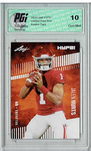 Jalen Hurts 2020 Leaf HYPE! #28 Only 5000 Made Rookie Card PGI 10