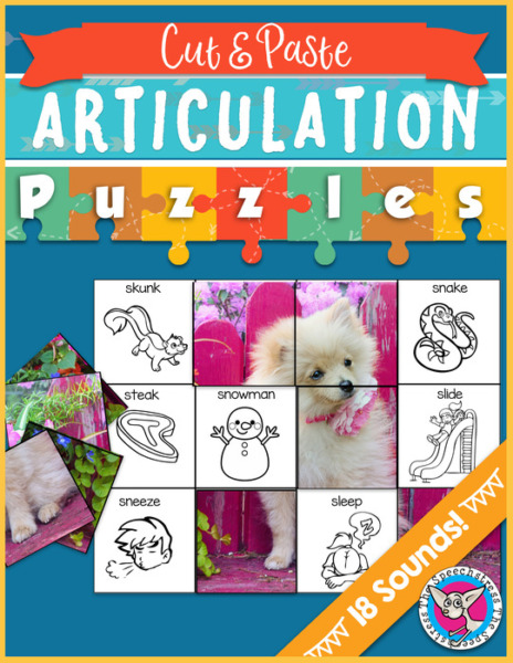 Cut and Paste Articulation Puzzles for Speech Therapy