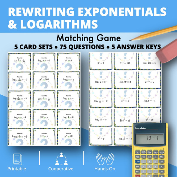 Rewriting Exponentials & Logarithms Matching Games