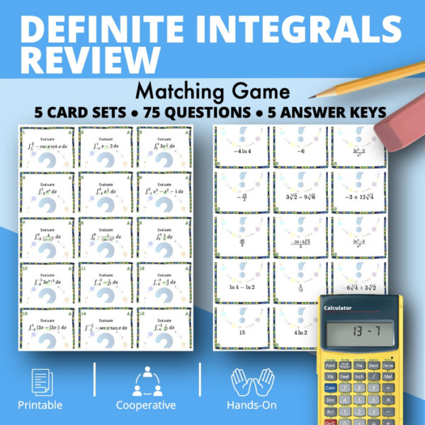 Definite Integrals REVIEW Matching Games