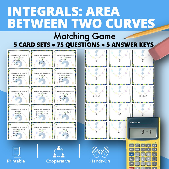 Integrals: Area Between Two Curves Matching Games | The Storepaperoomates Retail Market - Fast Affordable Shopping