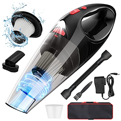 WOPULITE Handheld Vacuum Cordless Hand Vacuum 120W High Power Portable Car Vacuum Cleaner 7000PA Strong Suction Lithium Battery Rechargeable Hand Vac Wet Dry for Pet Hair,Stairs Carpet