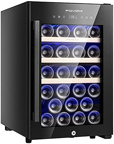 FOVOMI 16″ Wine Cooler Fridge 31 Bottles (Bordeaux 750ml) Compressor Wine Cellars,Freestanding Single Zone Refrigerator – Chiller for Kitchen,Home Bar