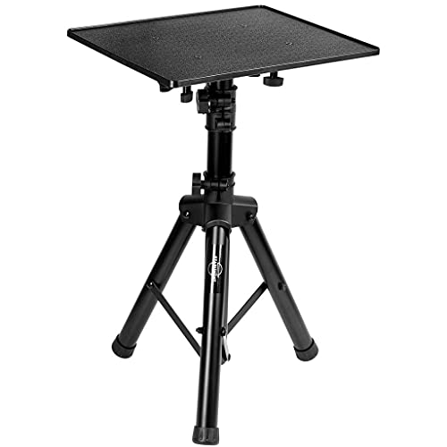 STARUMENT Laptop Stand – Tripod Floor Stand for Computer, Projector, DJ Equipment, Studio Accessories – Light & Portable, Sturdy & Durable Metal – Adjustable Height 31.9 to 50.2-Inches – 20×16 Tray