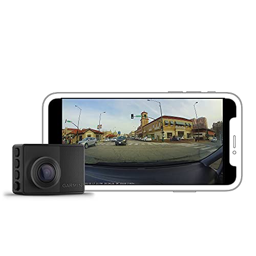 Garmin Dash Cam 67W, 1440p and extra-wide 180-degree FOV, Monitor Your Vehicle While Away w/ New Connected Features, Voice Control, Compact and Discreet, Includes Memory Card