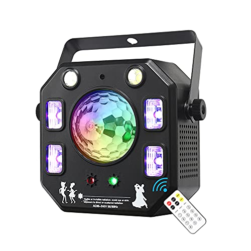 Party Light DJ Light, WorldLite LED Stage Light 4 in 1 with Magic Ball, LED Pattern Lights, LED Strobe Light and UV Effect, Great for Stage & DJ Lighting, Wedding Church Party Club Disco Lighting