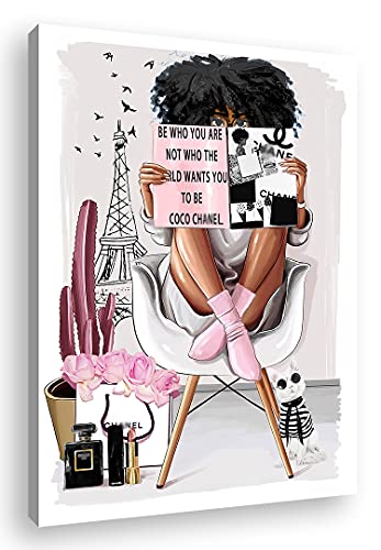 African American Wall Art Fashion Black Woman Queen Painting Home Decor For Bedroom Living Room Black Wall Art Woman Gifts Framed Ready To Hang12x16inch