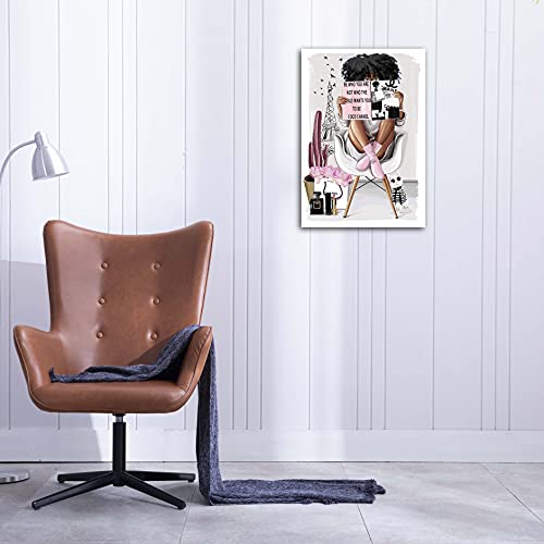 African American Wall Art Fashion Black Woman Queen Painting Home Decor For Bedroom Living Room Black Wall Art Woman Gifts Framed Ready To Hang12x16inch | The Storepaperoomates Retail Market - Fast Affordable Shopping
