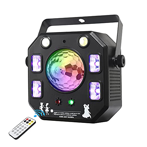 Disco Light Party Light, Eyeshot Led DJ Lights 4 in 1 with Magic Kaleidoscope Ball, Led Patterns Strobe Light and Purple UV Light, Great for Stage & dj Lighting, Disco Club Party Church Lights