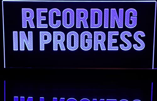 ValleyDesignsND Recording in Progress Home Studio Sign Left or Right Flag or Flat to Wall Mount 11″ or 21″ 15-30 LEDs 9 Foot Cord Acrylic Lighted Edge Lit Sign 19767 Made in The USA
