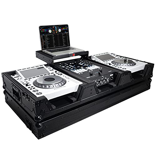 ProX DJ Coffin Case for Pioneer 2X CDJ-3000 CD and DJM-900NXS2 Mixer With Wheels & Laptop Shelf (Black on Black) – XS-CDM3000WLTBL