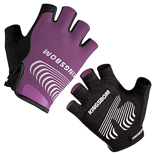 KINGSBOM Cycling Gloves, Shock-Absorbing Bike Gloves with Light Silicone Gel Pad, Breathable and Anti-Slip Bicycle Gloves for Men and Women