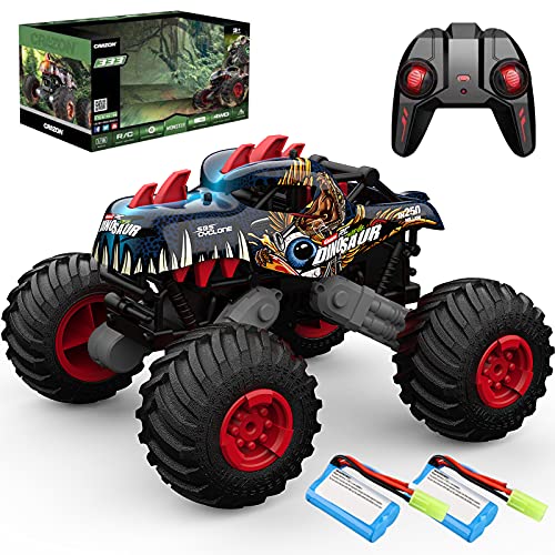 NETNEW Boys Toys RC Cars Tyrannosaurus Dinosaur Monster Trucks for Kids Off Road 20+MPH All Terrain 4WD Remote Control Car 6 7 8 Years Old