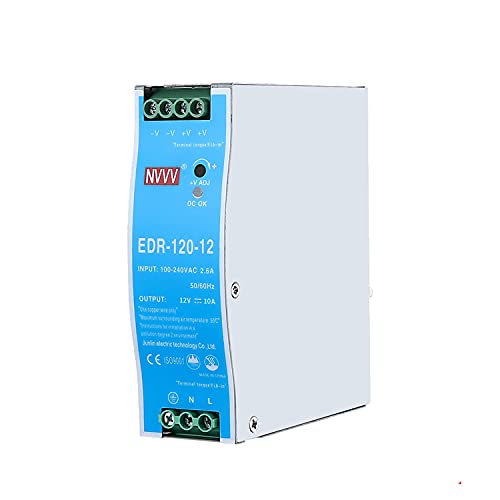 NVVV EDR-120-12 120W 12VDC 10Amp Industrial DIN Rail Power Supplies (12V 120W)