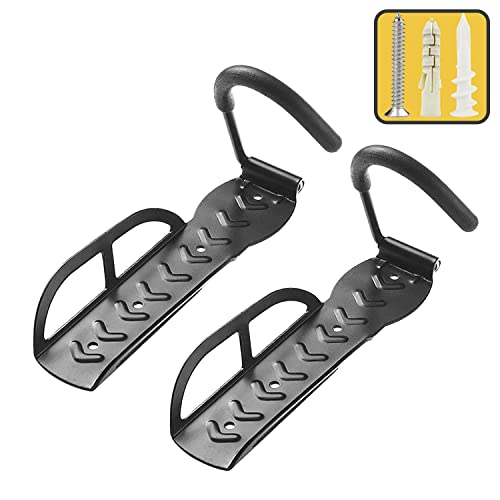 Bike Rack for Garage Wall Mount 2 Pack Vertical Bike Hooks Bicycle Hanging Hooks for Indoor Storage with Non-reversible Hooks