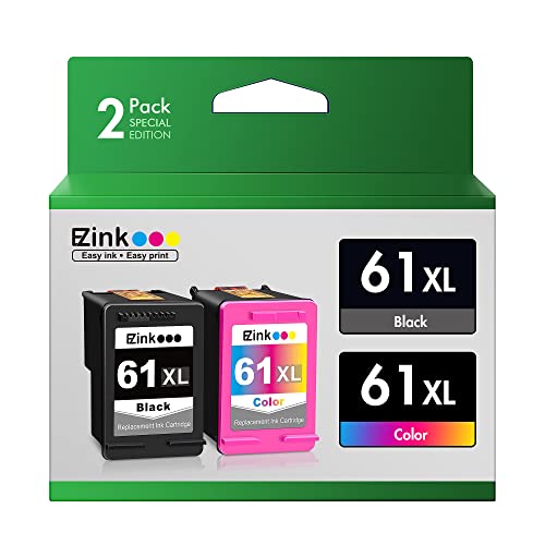 E-Z Ink (TM Remanufactured Ink Cartridge Replacement for HP 61XL 61 XL to use with Envy 4500 5530 4502 Deskjet 3050 3510 2540 2541 2050 1512 1000 1010 1050 Officejet 4630 Printer(1 Black 1 Tri-Color)
