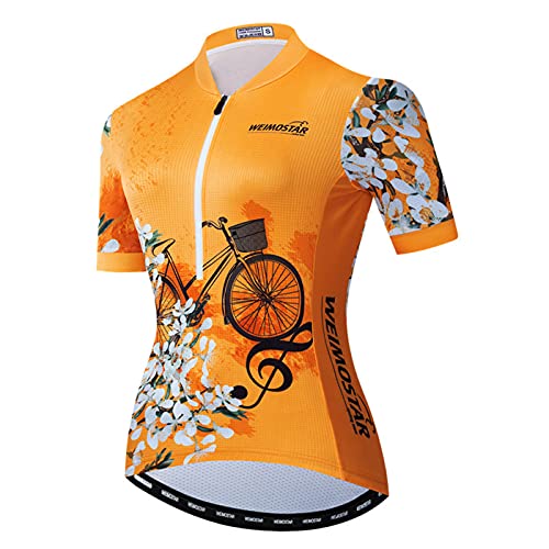 Hotlion Women’s Cycling Jersey Summer Bike Shirts Pro Bicycle Clothing Ladies Half Zipper