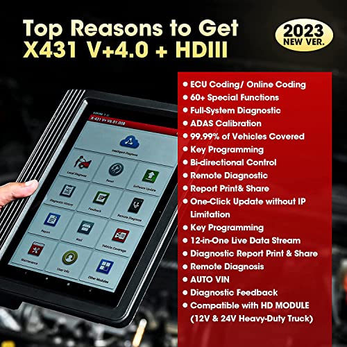 LAUNCH X431 V+ PRO 4.0 HDIII Heavy Duty Truck Scanner,Diesel&Gasoline Bidirectional Scan Tool,OEM All System Scanner for 170+ Car Brand,Key Program,ECU Coding,60+ Reset,Cars&Trucks Full Connector Kits | The Storepaperoomates Retail Market - Fast Affordable Shopping