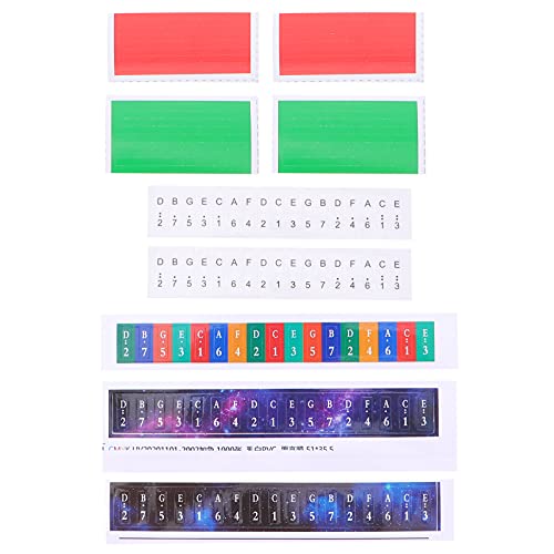 EXCEART 5 Sets Colorful Piano Keyboard Stickers Professional Thumb Piano Note Stickers Leaves No Residue for Kids Learning Piano
