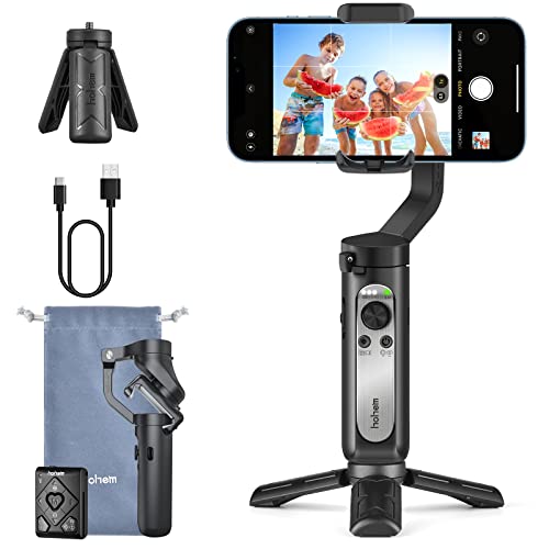 Gimbal Stabilizer for Smartphone, 3-Axis Phone Gimbal with Remote Control & Tripod, Foldable and Portable Phone Stabilizer for Video Recording Compatible with iPhone and Android – hohem iSteady X2