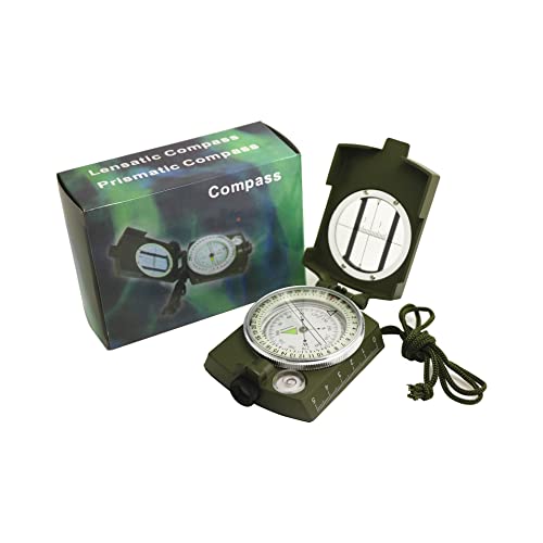 Walume Survival Military Lensatic Sighting High-Precision Compass with Waterproof Shakeproof Emergency Luminous Camping Hiking Hunting