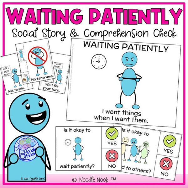 Waiting Patiently – A Social Story, Activities & Visuals for Behavior Management and Social Skills