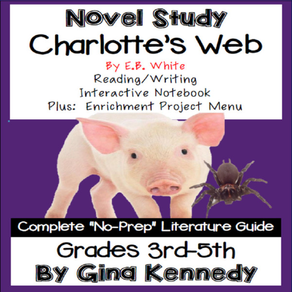 Novel Study- Charlotte’s Web by E.B. White and Project Menu