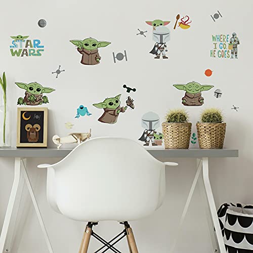 RoomMates RMK4805SCS Baby Yoda Grogu Illustrated Peel and Stick Wall Decals 12 x 6