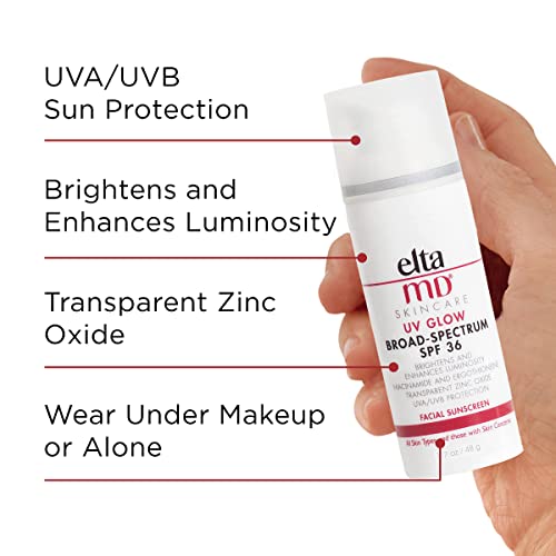 EltaMD UV Glow SPF 36 Sunscreen Moisturizer Face Lotion, Brightens and Hydrates for Glowy Skin, Broad Spectrum Mineral Face Sunscreen with Zinc Oxide, Non Greasy, Oil Free, 1.7 OZ Pump | The Storepaperoomates Retail Market - Fast Affordable Shopping