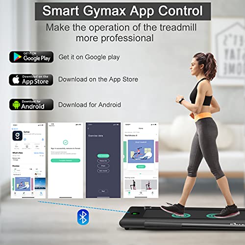 GYMAX Walking Pad, Foldable Under Desk Treadmill with LED Monitor, Remote Control, Smart App Control, Folding Portable Desk Treadmill for Office Standing Desk, Home Gym Small Compact Treadmill (Black) | The Storepaperoomates Retail Market - Fast Affordable Shopping
