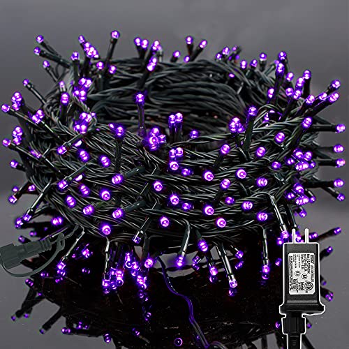 WATERGLIDE 200 LED Halloween String Lights, 66FT 8 Lighting Modes Fairy Light, Plug in String Waterproof Mini Lights for Outdoor Indoor Holiday Christmas Wedding Party Bedroom Decorations, Purple