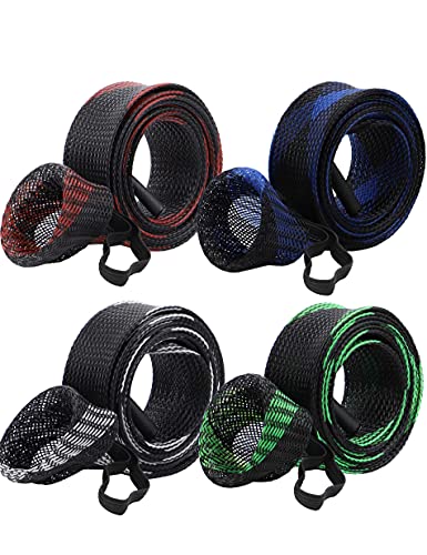 Beoccudo Rod Socks Fishing Rod Sleeve, Rod Covers for Spinning Baitcasting Rod Fishing Pole Covers with Elastic Strap