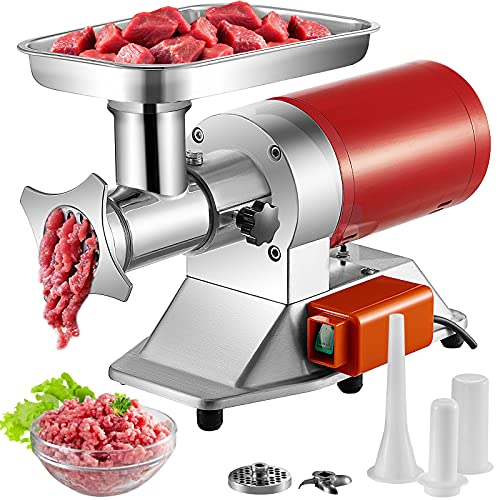 VEVOR Electric Meat Grinder, 661 Lbs/Hour1100 W Meat Grinder Machine, 1.5 HP Electric Meat Mincer with 2 Grinding Plates, Sausage Kit Set Meat Grinder Heavy Duty, Home Kitchen & Commercial Use Red