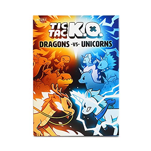 Tic Tac KO: Dragons vs. Unicorns Base Game | from The Creators of Unstable Unicorns!