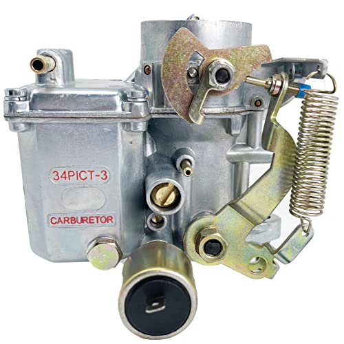34 PICT 3 Carburetor Compatible With Volkswagen VW Beetle Bug Super Beetle Karmann Ghia Type II Bus Thing 34PICT-3 For Air Cooled 1600cc Dual-Port Engine Replaces OE# 113129031K 98-1289-B