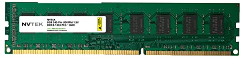 NVTEK 8GB DDR3-1600 PC3-12800 Non-ECC UDIMM Desktop PC Memory Upgrade