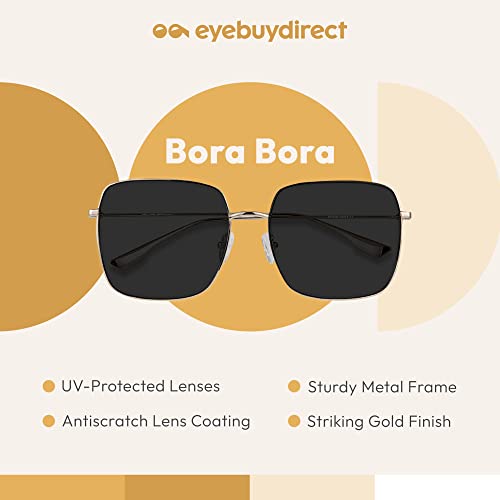 EYEBUYDIRECT Oversized Sunglasses, Metal Sunglasses for Women and Men with Scratch-Resistant Lens Coating and UV Protection, Bora Bora, Extra Large | The Storepaperoomates Retail Market - Fast Affordable Shopping