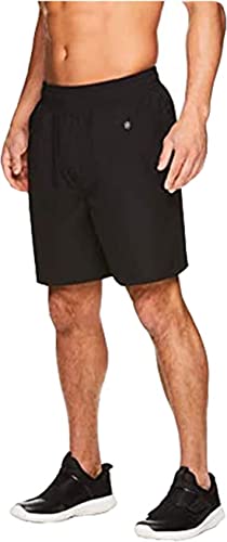 Gaiam Men’s Yoga Shorts – Athletic Gym Running and Workout Shorts with Pockets – BLACK HEATHER, X-Large