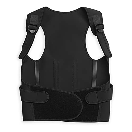 Gaiam Restore Total Support Posture Corrector for Men – Neoprene Back Straightener, Adjustable Straps, Compact Brace Support for Clavicle, Neck, Shoulder, Invisible Pain Relief – Large/X-Large