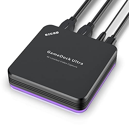 EZ Cap GameDock Ultra 4K Lossless HDMI2.0 Video Capture, Game Grabber, 4K30P or 1080P 120HZ Recorder and Live Streaming,HDR Bypass, Low Latency,for Xbox One,Switch,PS4 DSLR ezcap320